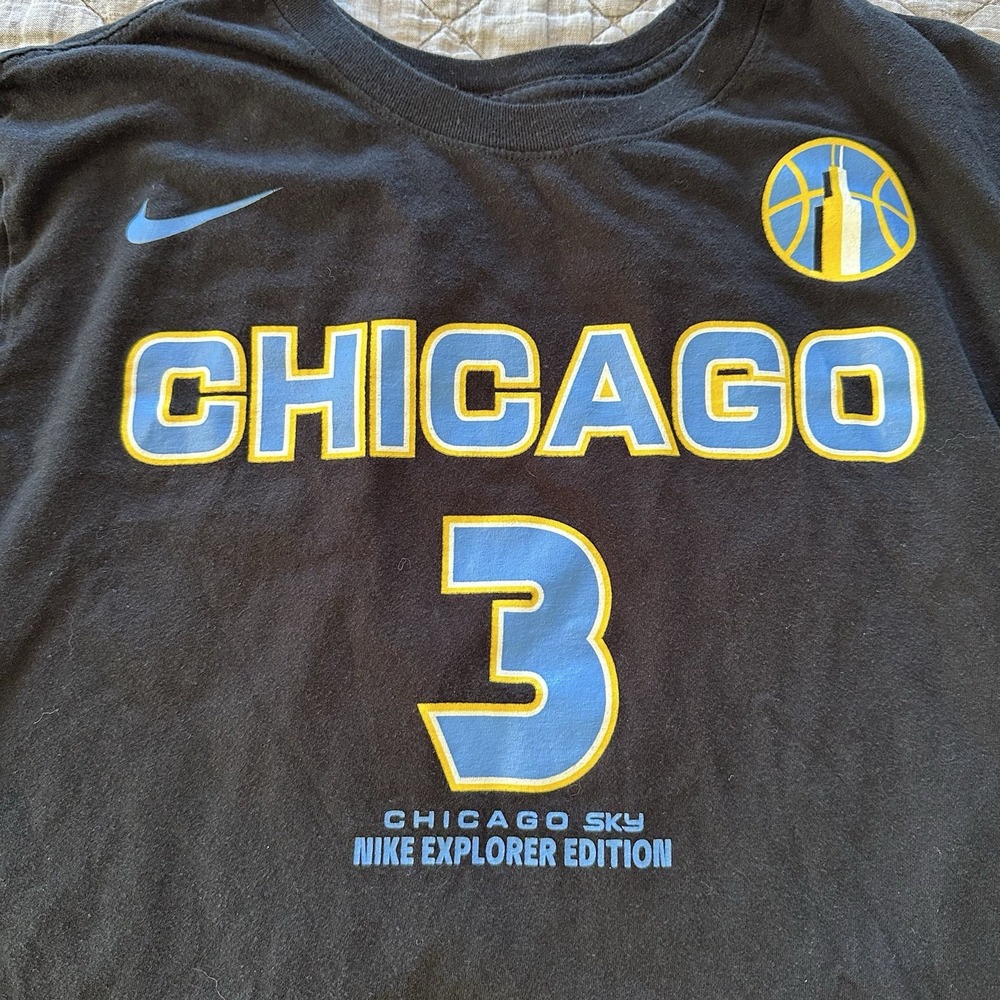 Nike Chicago Sky #3 Parker WNBA Explorer Edition Black T-Shirt Mens L - Picture 2 of 7